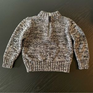 Unisex 24 Months CARTER’S Black White Marl Rag Sweater Pullover Half Zip EXC